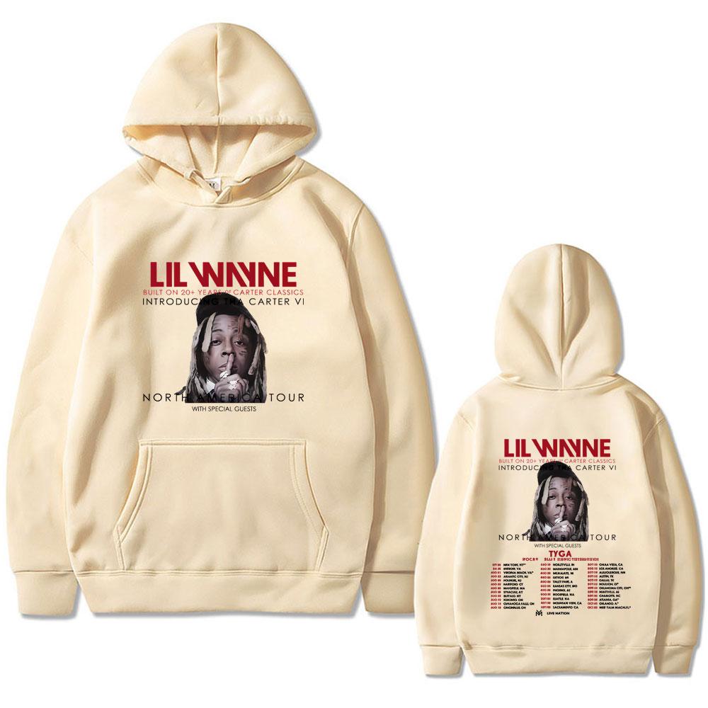 Худи с принтом рэпера Lil Wayne Tha Carter VI North America Tour 2025 для мужчин, хип-хоп, ретро, оверсайз, модный тренд