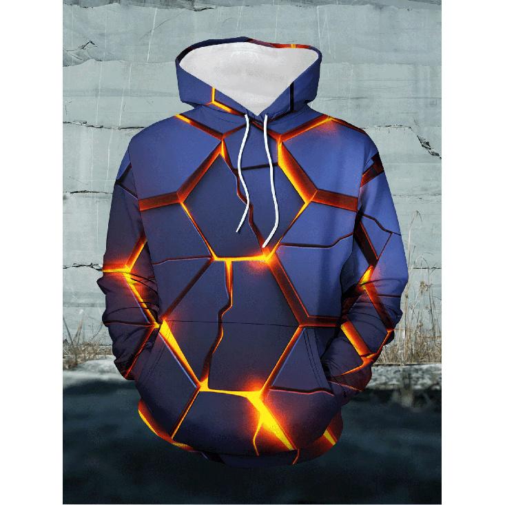 Худи в стиле Lava Crack Tech 3D-печать Неповседневное Набор из 2 шт.