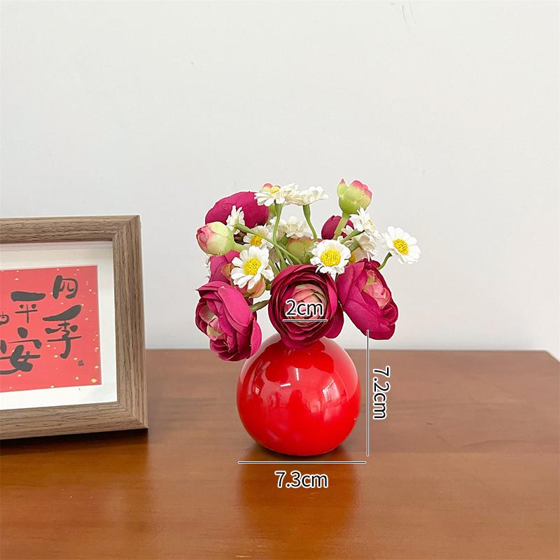 Chinese Wealth Fruit Pot Decoration Chinese New Year Desktop Ornament Spring Festival Gift Decor Blessing Flower Bucket