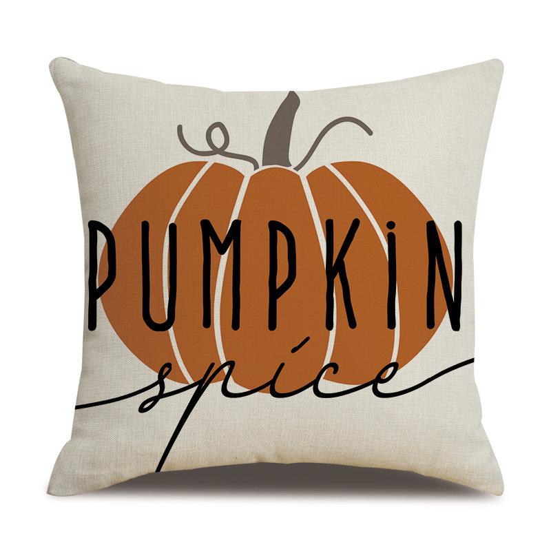 Подушка из льна на День благодарения, осенняя наволочка с принтом тыквы