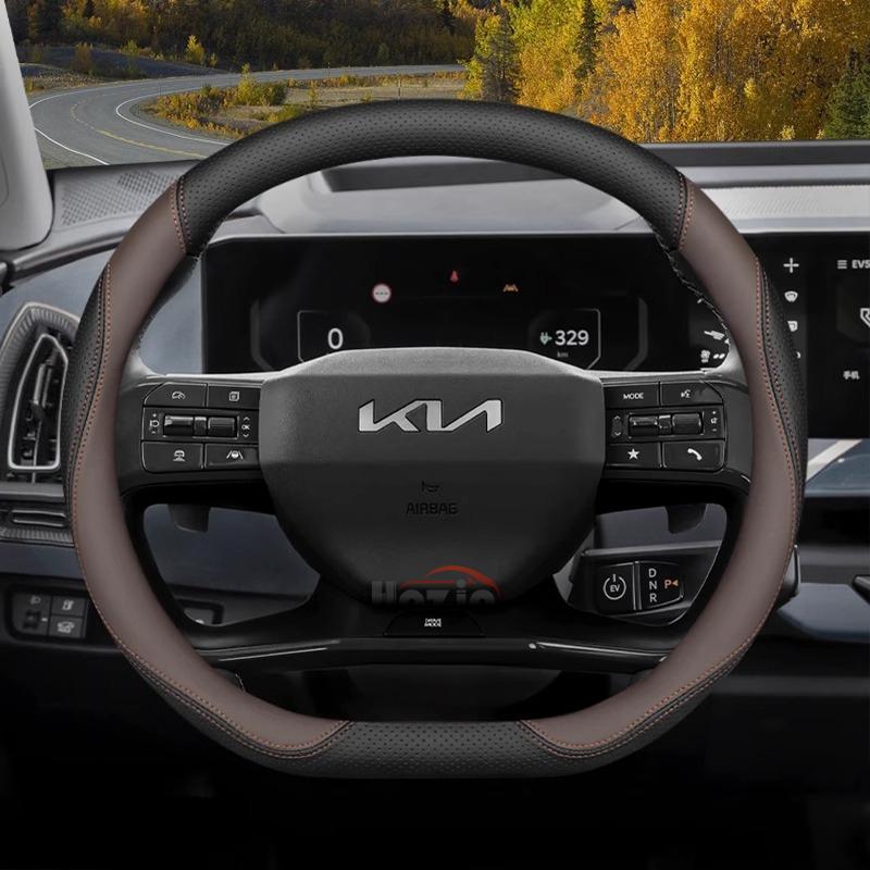 Кожаная накладка на руль автомобиля для Kia Sportage Sorento Niro Picanto K5 K3 K4 Xceed Ev9 Ev3 Ev6 Forte 2011 - 2024 2025 2026