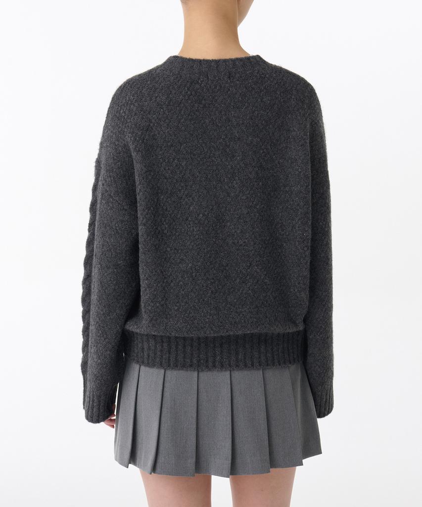 MUSINSA STANDARD WOMAN Women'S Soft Aran Cable Knit [Medium Grey]