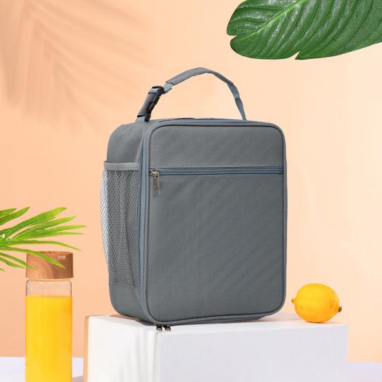 Lunch Box Bag Convenient School Supply Easy To Clean Insulated Bento Box Bag Practical Freshness Preservation Oxford Cloth