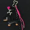 Trendy Black Pink Dachshund Keychain Sweet Cool Leather Puppy Keyring  Bag Pendant Decoration Y2K Key Accessories