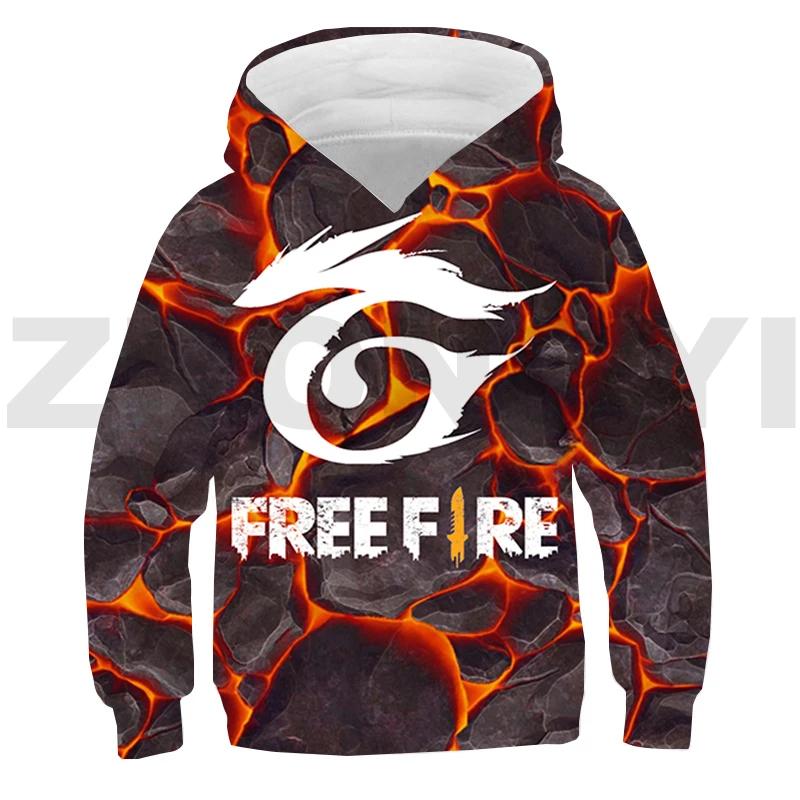Новая толстовка Free Fire Garena 3D с капюшоном для детей Harajuku Anime Hoodie Autumn Daily Hip Hop Boys Girls Game Free Fire Oversize Sweatshirt