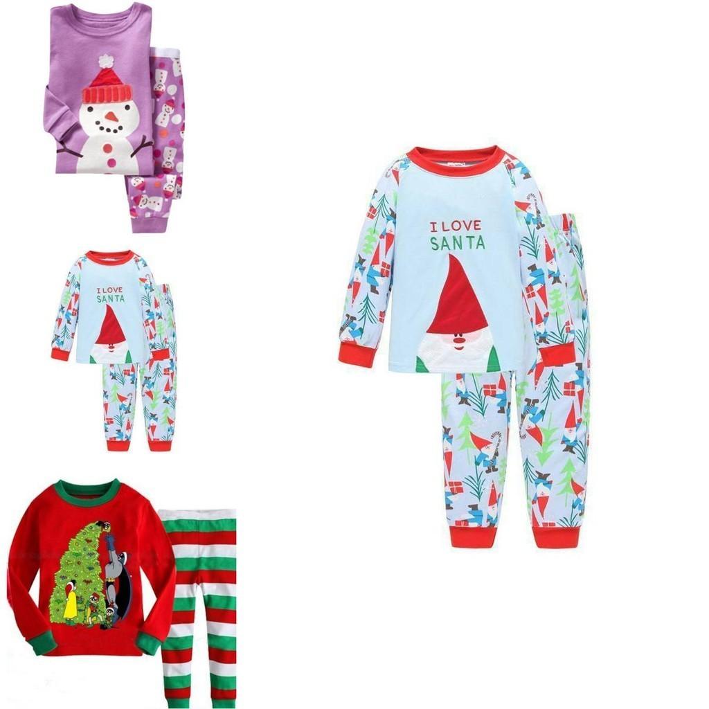 Очаровательный детский рождественский пижамный комплект из мягкой хлопковой смеси, идеально подходящий для всех сезонов