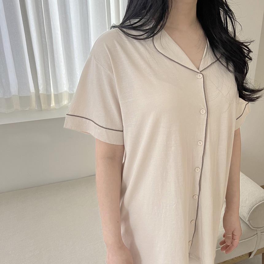 Комплект детской хлопковой пижамы в корейском стиле для всей семьи - Версия с коротким рукавом для девочек и мальчиков