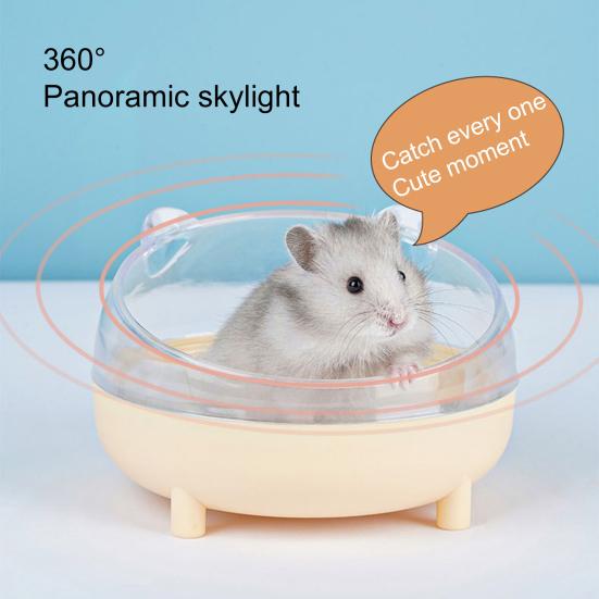 Ванна для хомяка, устойчивая к падению, симпатичная форма, легко моется, панорамная, прозрачная, большая подставка, двойного назначения.