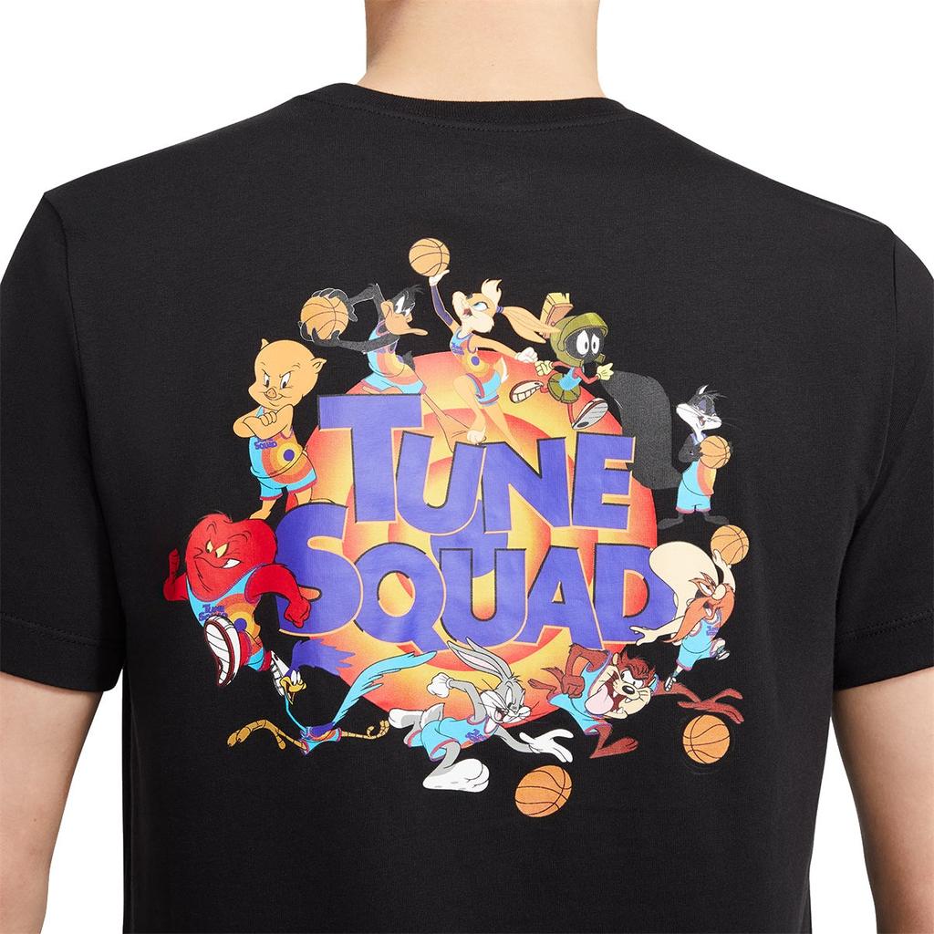 Men's Nike x Space Jam Crossover Back Cartoon Pattern Printing Round Neck Short Sleeve Black T-Shirt DH3826-010