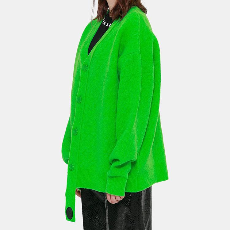 WE11DONE Sweaters Unisex Green V-neck Moderate Other WD-KC9-20-037-U-GR