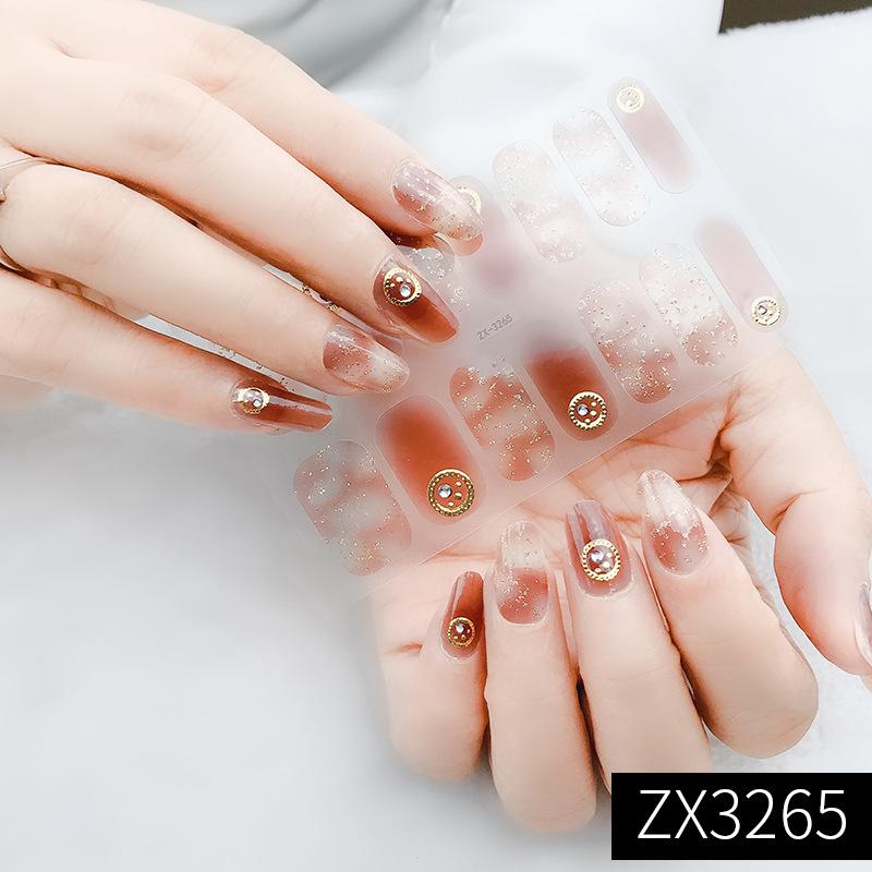 ZX 3D Waterproof No-Cure Gel Nail Wraps, Full Cover Minimalist Luxury Style Nail Stickers, Nail Patch Films