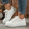 Fashion Spring Women's Vulcanize Shoes New Casual Classic Solid Color PU Leather Shoes Women Casual White Shoes Outdoor Walking Sneakers