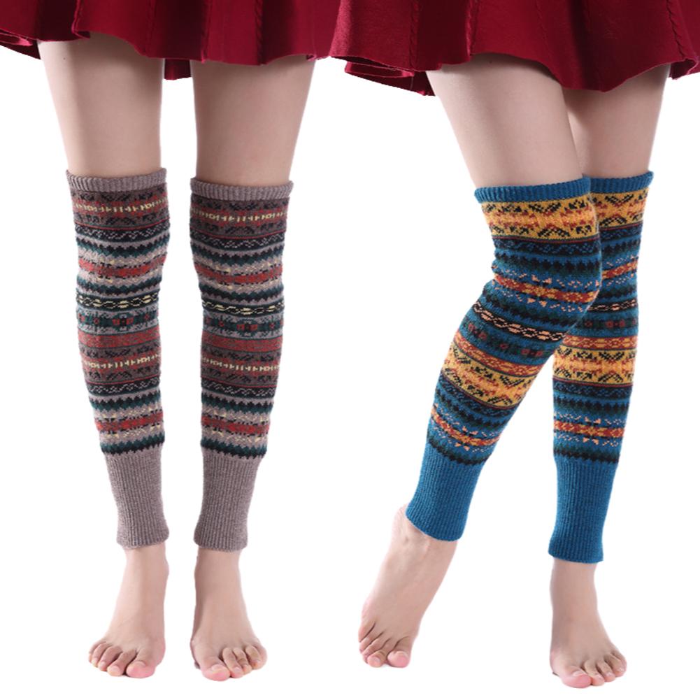 Bohemia Winter выше колена высокие носки без стопы для женщин носки длинные теплые длинные носки до бедра теплые E6I2
