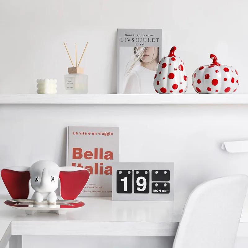 Точечная скульптура тыквы для украшения стола, желтые фигурки, аксессуары для украшения дома