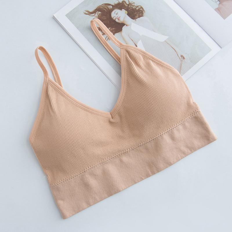 Women Padded Underwear U Backless Bralette Seamless Bras Sleep Top Camis Cotton Wireless Fitness Bra Lingerie