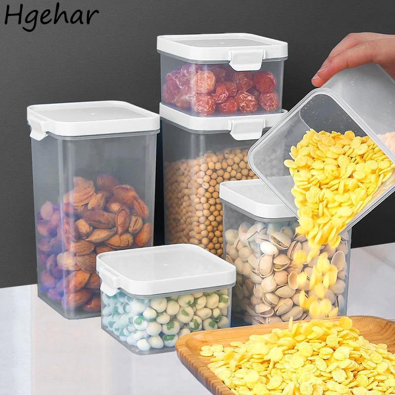 3 Pcs Sealed Crisper Moisture-proof Snack Grain Cereal Food Storage Container Kitchen Refrigerator Fresh-keeping Box Transparent