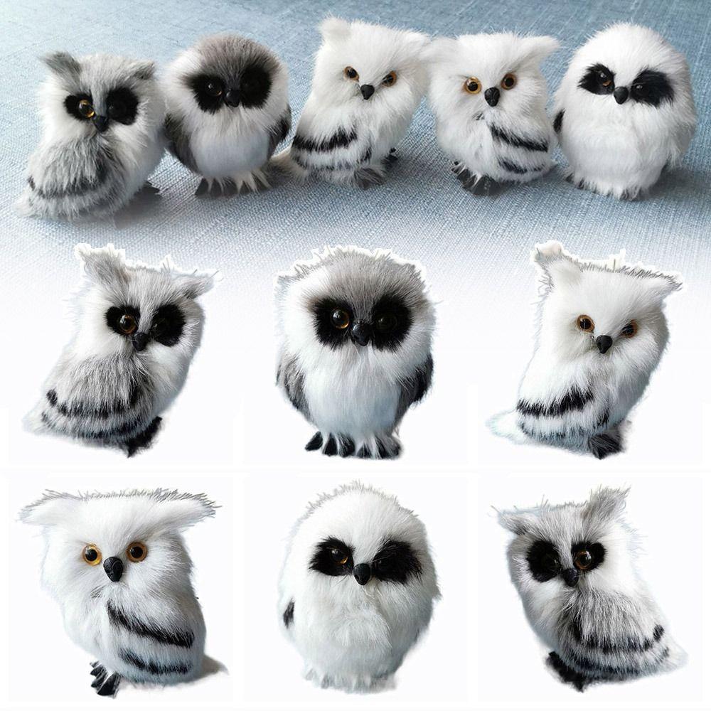 Пенопластовая имитация совы серо-белая яркая пушистая сова подарок искусственная модель совы в помещении и на открытом воздухе