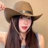 Летняя соломенная шляпа-козырек Складная кепка для защиты от солнца Модная шляпа западного ковбоя Отпуск