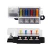 Bskivd 4-Way 12-32V 4 Circuit Fuse Block Fuse Box for Auto Boat Marine with Cover