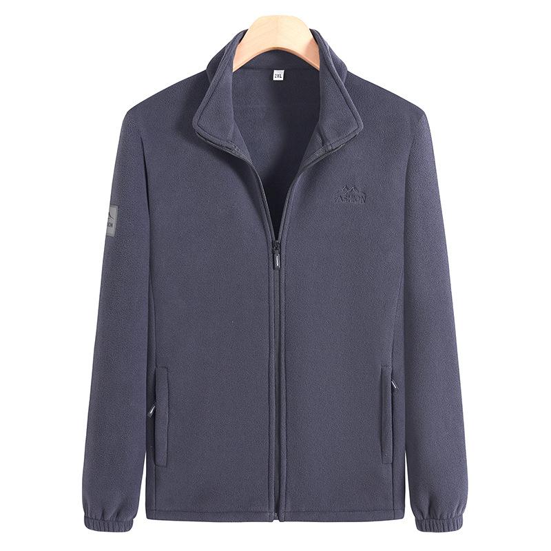Пушистая куртка шерпа для мужчин, повседневная, на молнии, со стойкой, осенне-зимняя, теплая верхняя одежда, флисовые куртки, мужское пальто для активного отдыха, походов, мягкое, с карманами