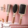 Набор из 3 предметов для укладки волос дома: Расческа для завивки, Квадратные и Овальные Массажные Щетки с Воздушной Подушкой