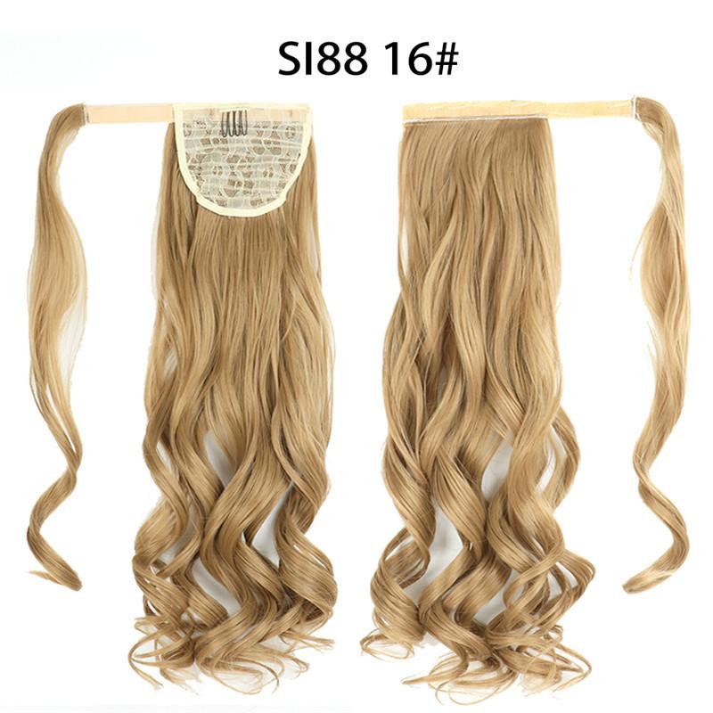 LISI HAIR Длинный синтетический парик с хвостиком на заколке. Наращивание волос с эффектом омбре. Черный, золотой, коричневый хвост.