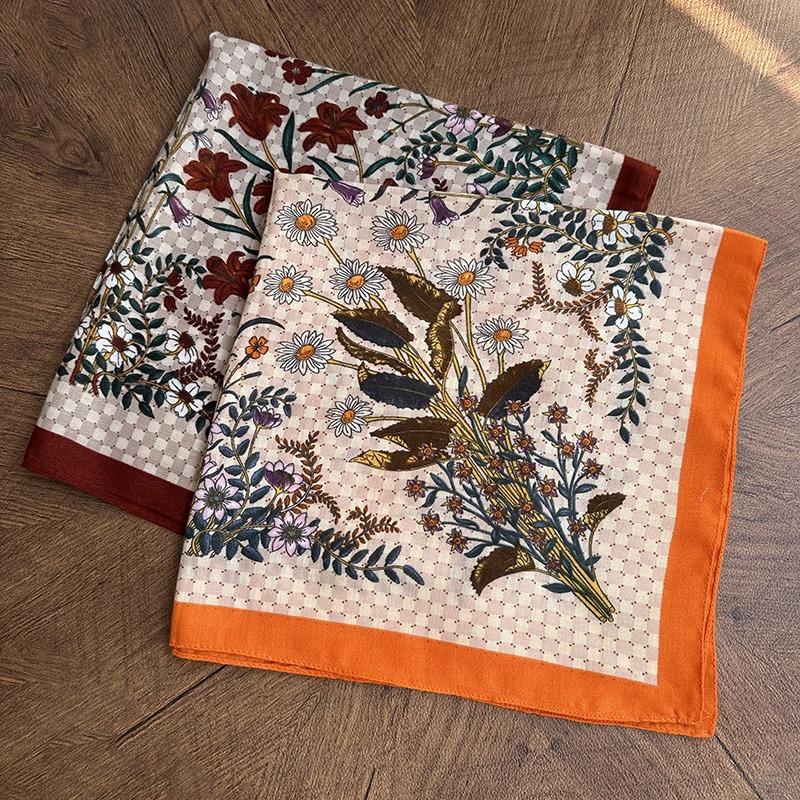 Silk Scarf Square Scarf High-end Spring and Summer Style Neck Large Square Scarf Air-conditioned Room Neck Scarf Shawl Women's Silk Scarf