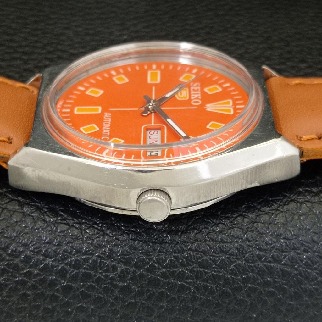 АВТОМАТИЧЕСКИЕ ВИНТАЖНЫЕ ЧАСЫ SEIKO 5 ЯПОНИЯ 6319A МУЖСКИЕ С ЦИФЕРБЛАТОМ ОРАНЖЕВОГО ЦВЕТА a702735-1