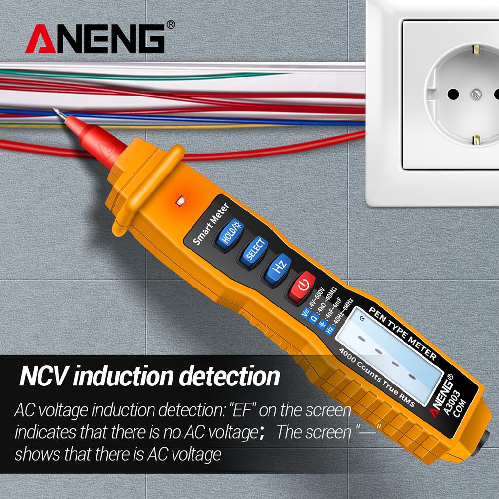 Цифровой мультиметр ANENG NCV Вольтметр переменного/постоянного тока Омметр Сопротивление Емкость Частота в реальном времени