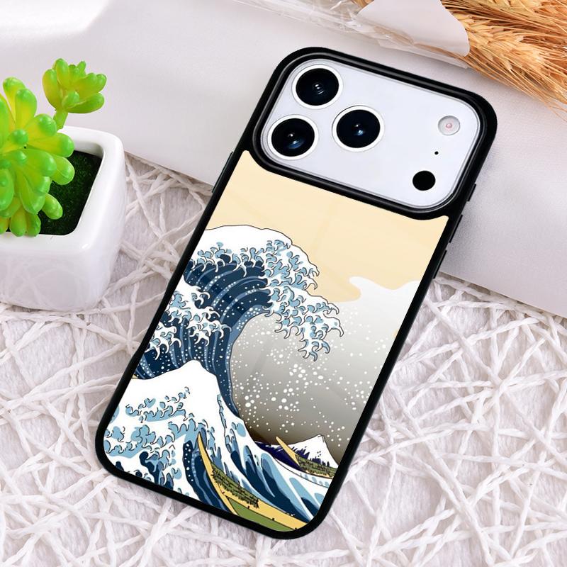 Мультяшный Милый Стильный Чехол с Волнами для iPhone 17 Air 16 15 11 12 14 13 Pro Max Ударопрочный Чехол