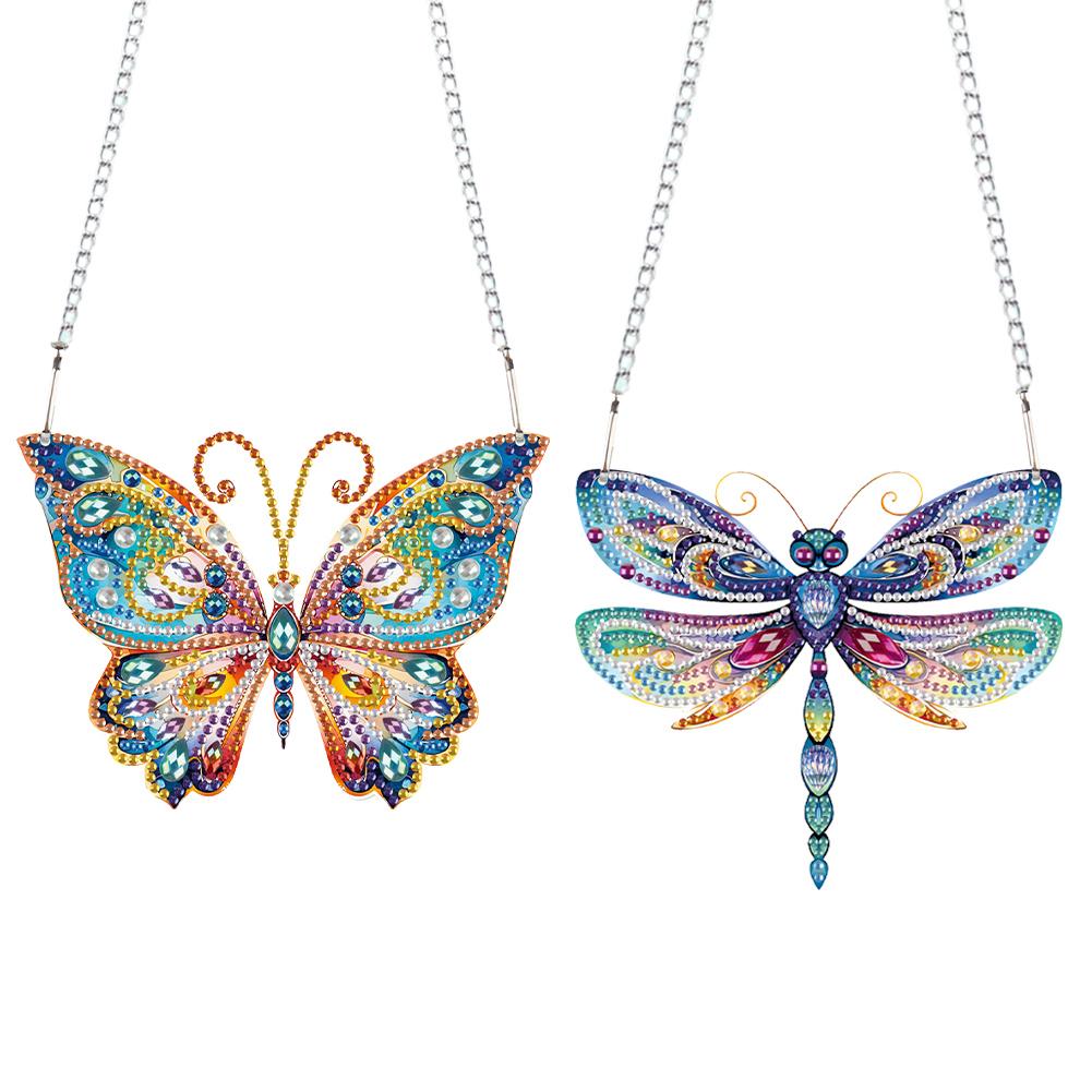 2 шт. 2D Плоские DIY Стразы Алмазное Искусство Подвески на Окно Набор для Алмазной Живописи Специальной Формы Искусство для Подвешивания на Окно для Домашнего Декора