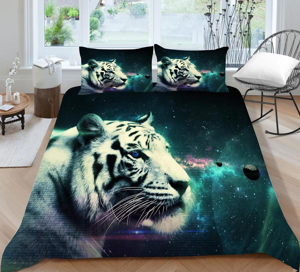 Домашнее постельное белье с животным узором, пододеяльник и наволочка с леопардовым принтом, постельное белье, односпальная кровать, полный размер, 2/3 шт., ткань из микрофибры