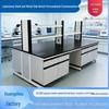 Лабораторный испытательный стол с кромкой из МДФ и стали/дерева для больниц, аптек и школ