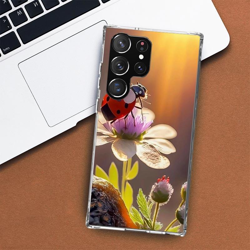 Insect Seven-Star Ladybug Phone Case For Samsung Galaxy S24 S23 S22 Ultra S21 S20 Fe S10 Plus S10E S9 S8 + Shell Coque