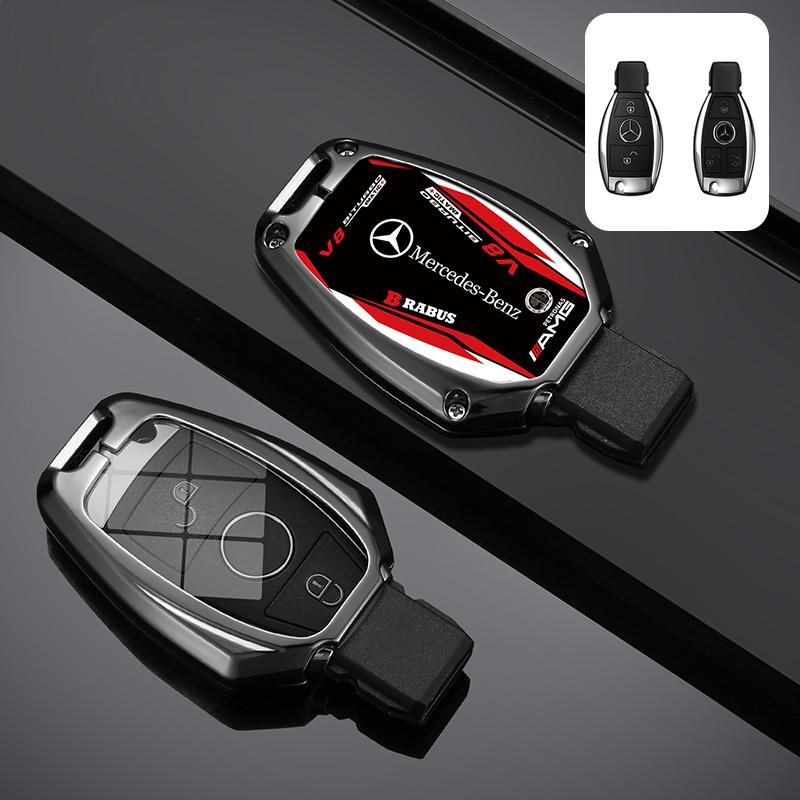 Metal Car Racing Style Design Key Case Cover Shell For Mercedes Benz A B G R Class GLA GLK W176 W204 W251 W463 Auto Accessories JQ1
