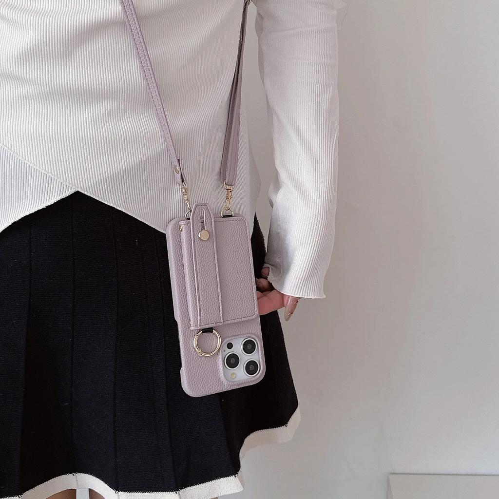 Ремешок на запястье Кроссбоди Чехол для телефона для IPhone 15 14 12 11 Pro Max 13 Mini 15 14 Plus Кошелек с держателем для карт Кольцо Кожаный чехол