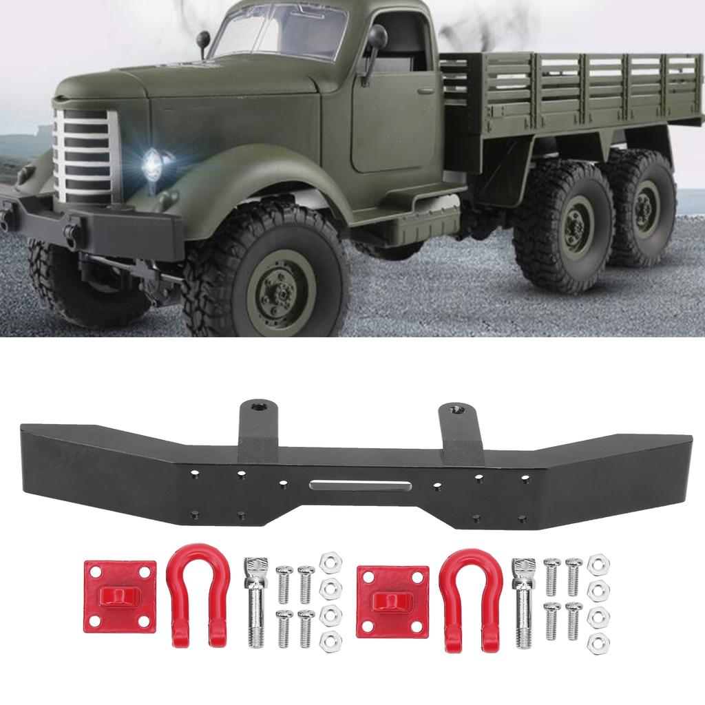 Aluminium Alloy Front Bumper CNC Polished Surface DIY for 1 16 RC Car Upgrade Parts Black