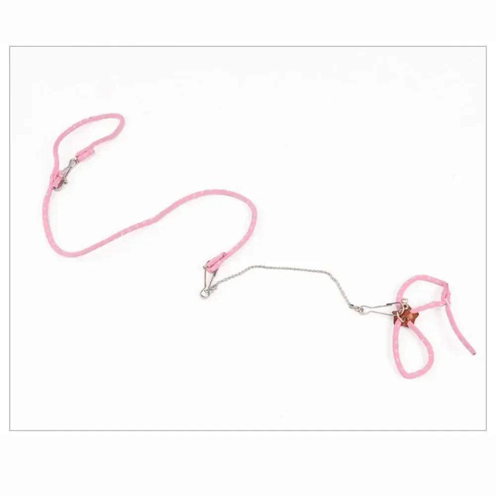 Мягкий регулируемый поводок-колокольчик для домашних животных, набор для мышей, хомяков, хорьков, крыс, домашних животных, свиней, поводок для хомяков, веревка для выгула домашних животных с защитой от укусов