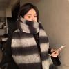 Luxury Imitation Cashmere Women Scarf Winter Thick Warm Stripe Cape Wraps Female Long Tassel Warm Scarves Holiday Gifts