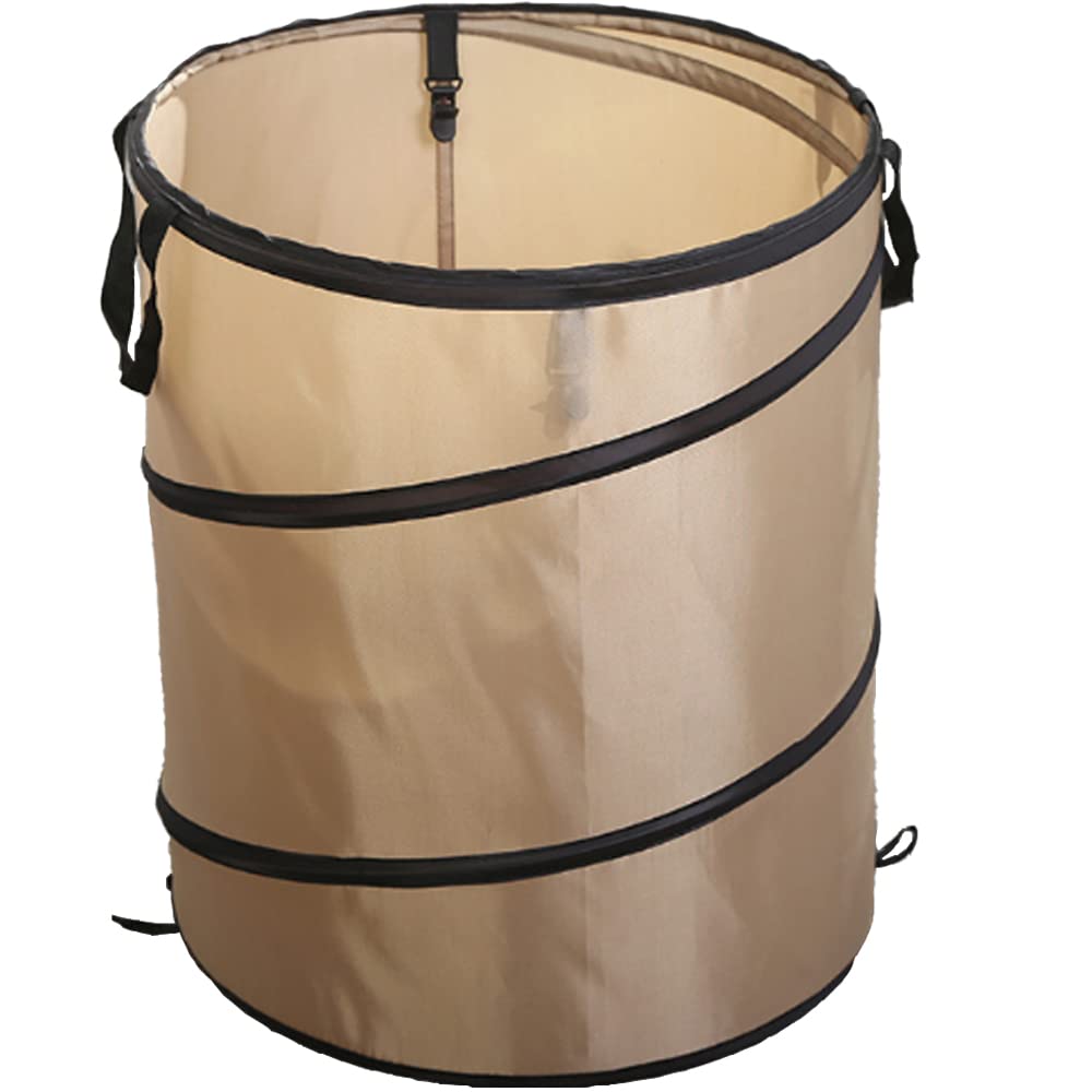 Rikopin Outdoor Мусор Садовый мусор Дрова Листья Урожай Корзина для белья Ведро, Ведро, Отдельно стоящий, Ведро, Бак, 37,8 л, Мешок, Мешок, (Маленький, Бежевый)