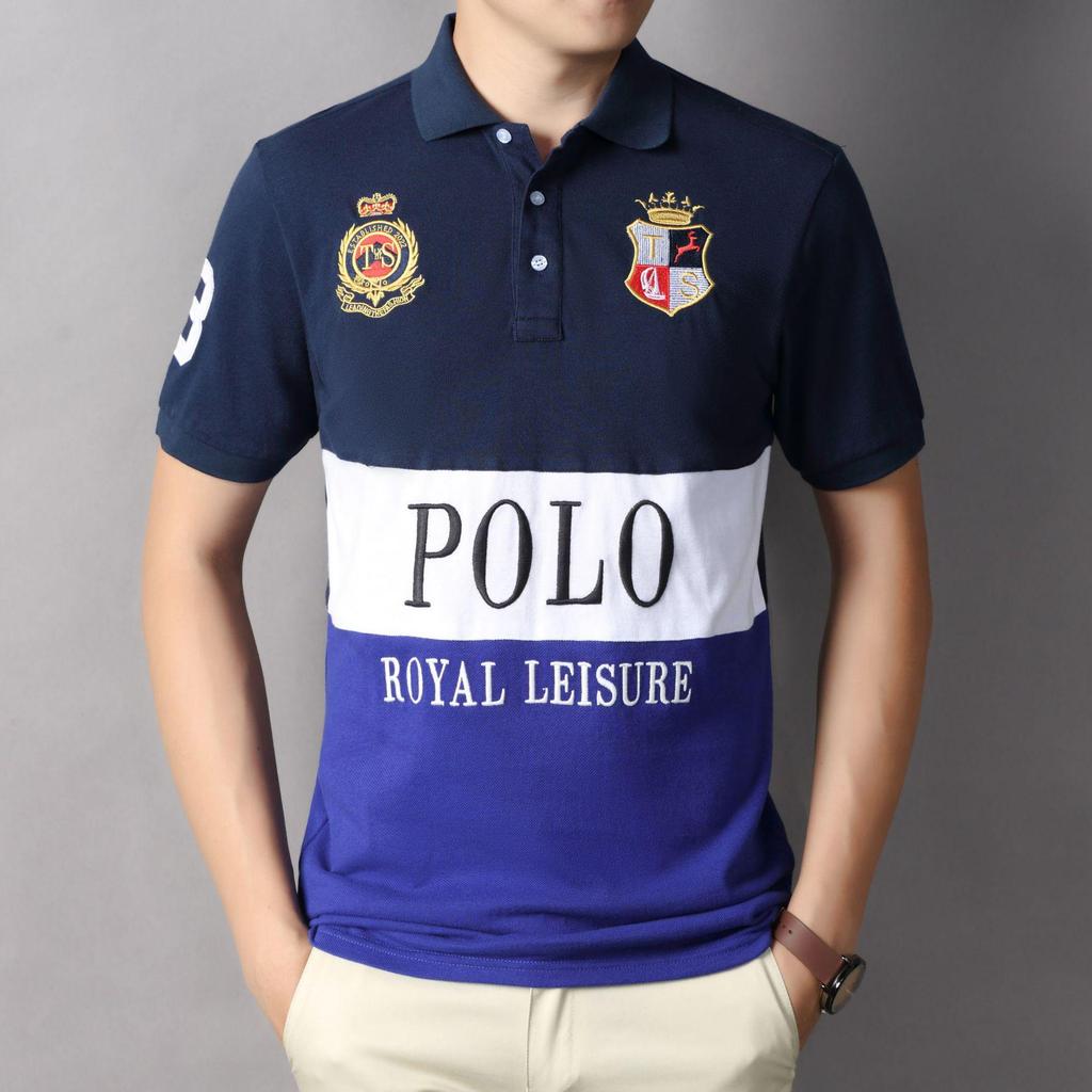 Европейский и американский мужской короткий рукав поло - Британский стиль, спортивный повседневный, хлопок, вышивка, больших размеров