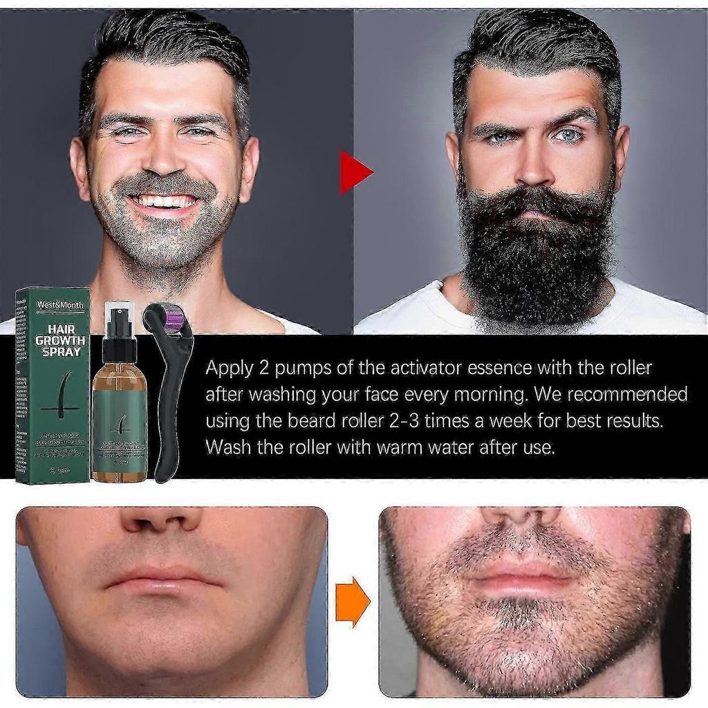 Men's Beard Growth Roller Kit Men's Beard Growth Oil Nourishing Enhancer