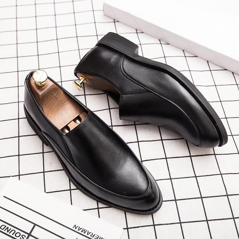 Mens Shoes Formal Dress Casual Leather Brown Black Designer Elegant Luxury Men Suit Shoes Wedding Driving Dropshipping Fashion