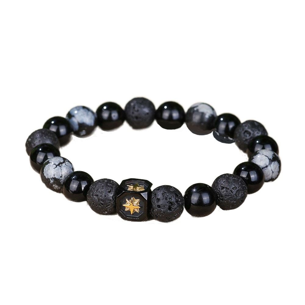 Каменный квадратный браслет из вулканического камня Персонализированный плетеный браслет из вулканического камня унисекс