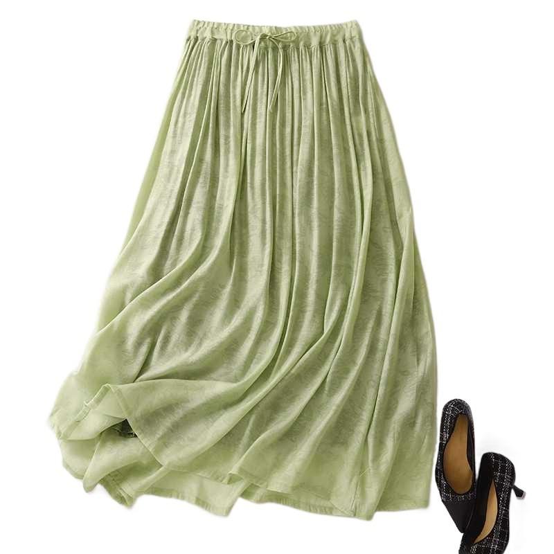 Casual Jacquard Skirt Women's Summer Elegant Thin A-line Skirt