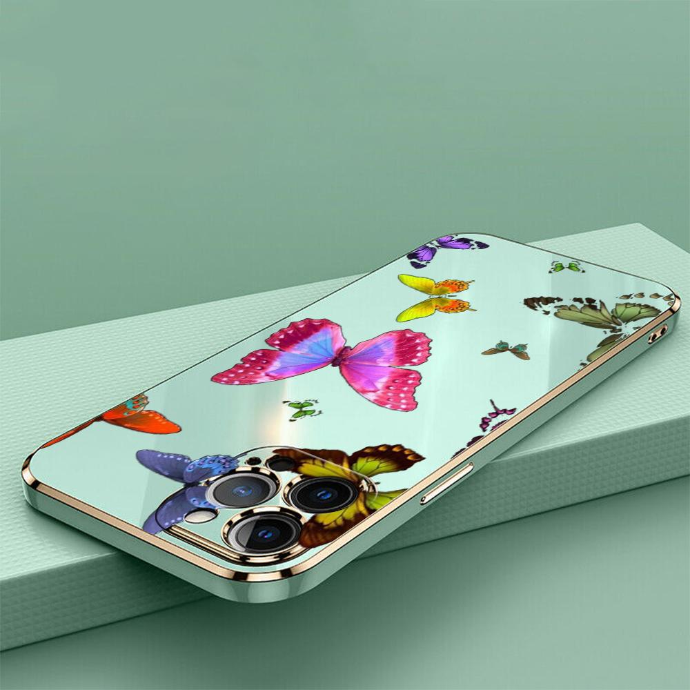N76 Мягкие чехлы для телефонов из ТПУ с покрытием «бабочка» для Samsung A54 A13 A14 S24 Plus S23 Ultra S20 S21 FE A55 A05 A52s, противоударный чехол
