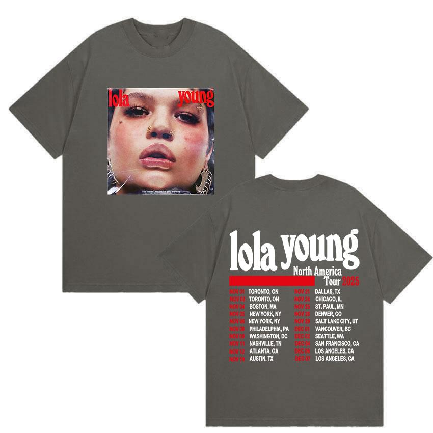 Lola Young North America Tour 2025 New Album T-Shirts Unisex Women's Casual O-Neck T Shirts Y2K Fashion High Quality Cotton T Shirt