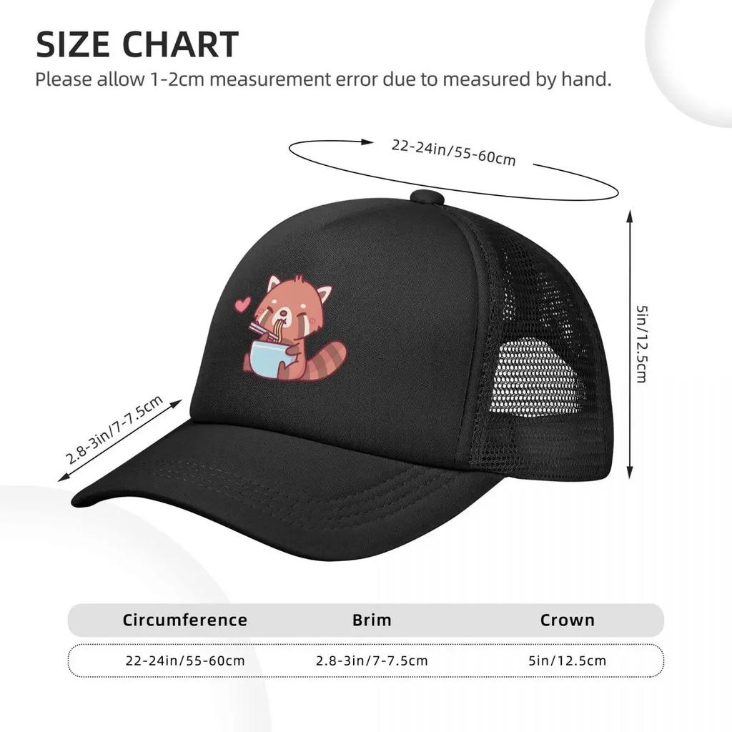 Милая Маленькая Красная Панда Ест Рамен Сетчатые Бейсболки Snapback Модные Бейсболки Кепки Для Улицы Для Мужчин И Женщин