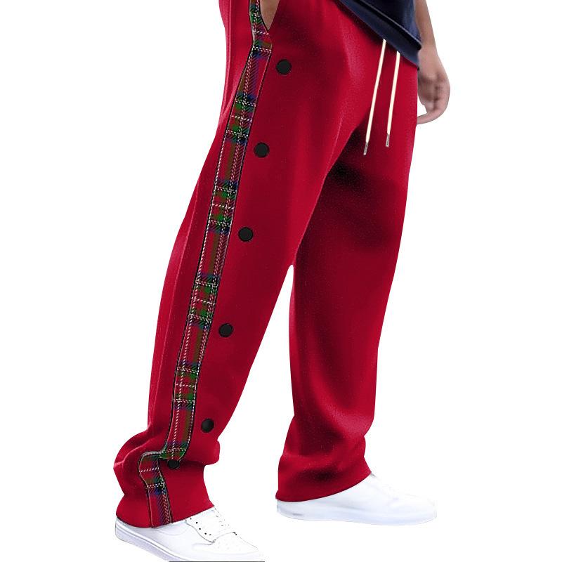 Повседневные спортивные штаны средней талии с карманами для мужчин, длинные брюки для отдыха с винтажным клетчатым принтом, мужские свободные брюки на шнурке, уличная одежда