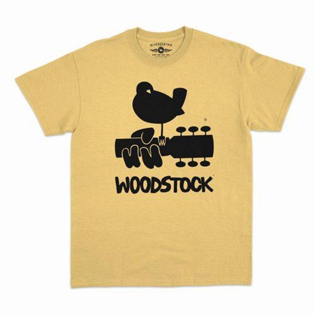 Woodstock Black Bird & Guitar Logo T-Shirt and kids tshirt - Classic Heavy Cotton
